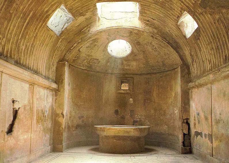Pompéi : Caldarium à abside des Thermes du Forum